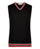 Black Slipover in Worsted Spun Extrafine Merino, black with stunning silk stripes on the trim